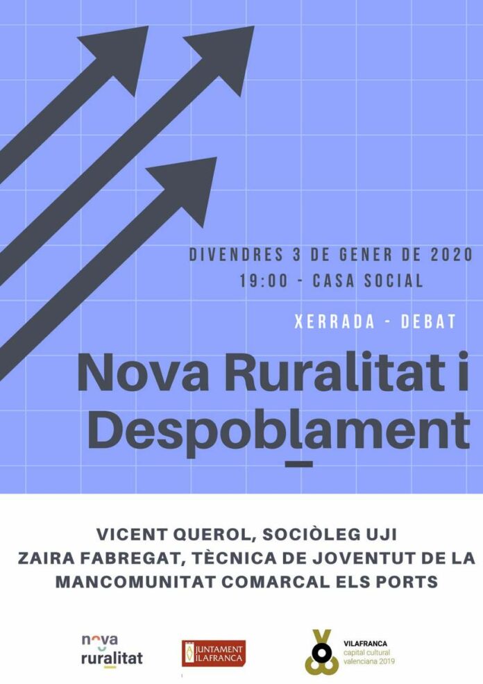 Cartell de la xarrada-debat sobre Nova Ruralitat i Despoblament a Vilafranca